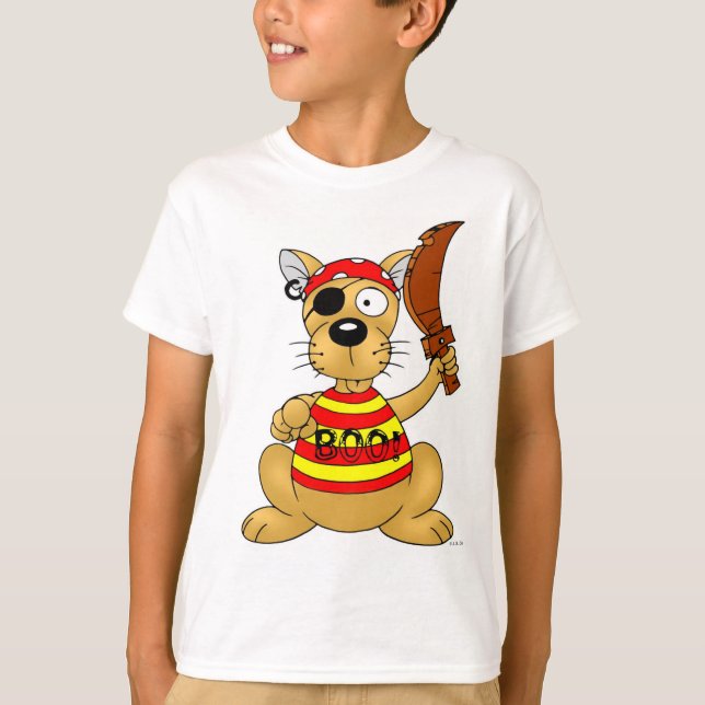 T-shirt Funny Pirate Dog with Toy Sword (Devant)