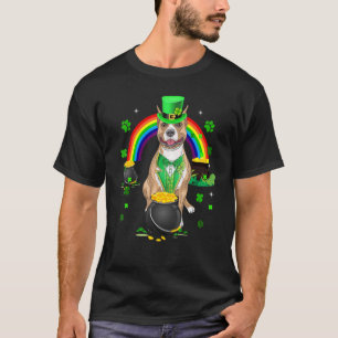 T-shirt Funny Pit Bull Leprechaun Shamrock St. Patrick's D
