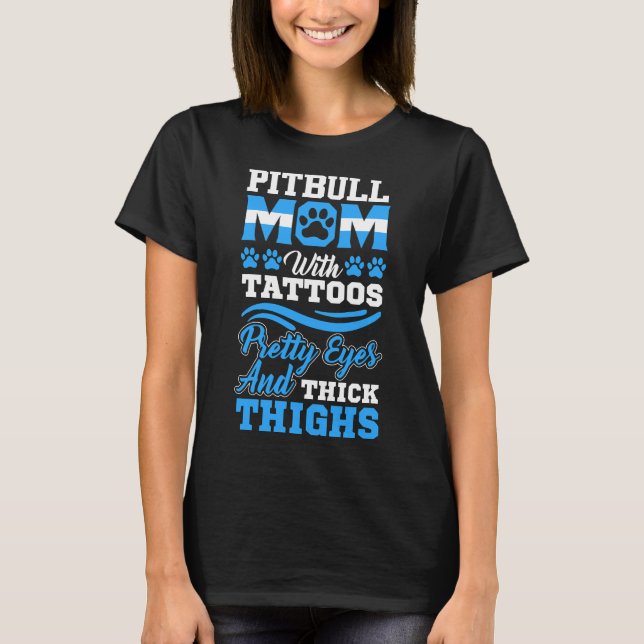 T-shirt Funny Pit Bull Maman ajustée (Devant)