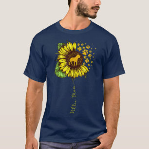 T-shirt Funny Pittie Maman Fleur de soleil Fête des mères
