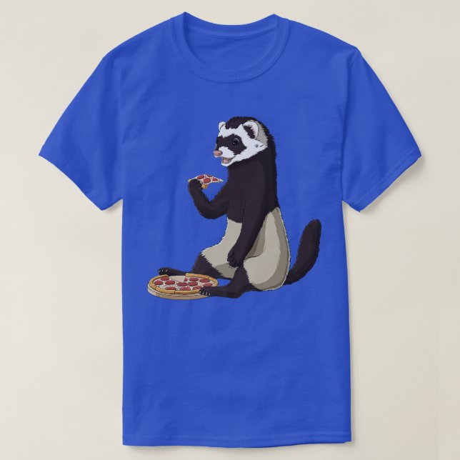 T-shirt Funny Pizza Lover Ferret (Design devant)