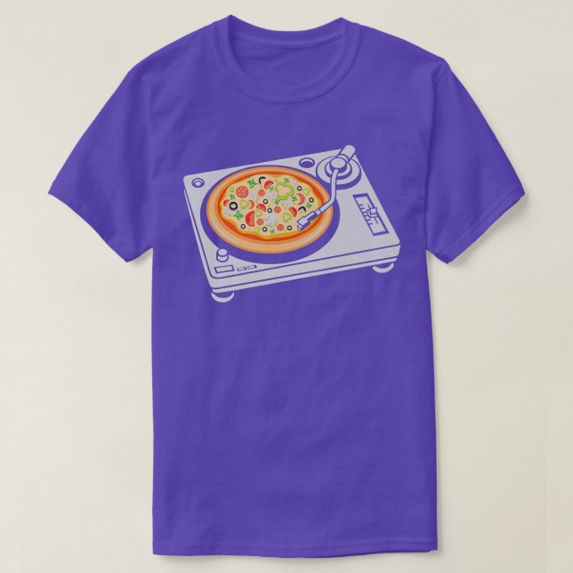 T-shirt Funny Pizza Tourne-disque Musique musicien  (Design devant)