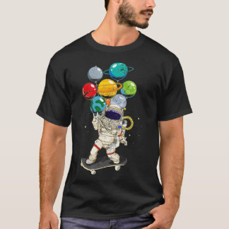 T-shirt Funny Planets Skateboard Cosmonaut Astronaute spat