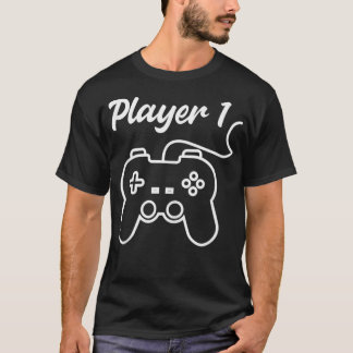 T-shirt Funny Player 1 Player 2 Matching Gamer Couple Him