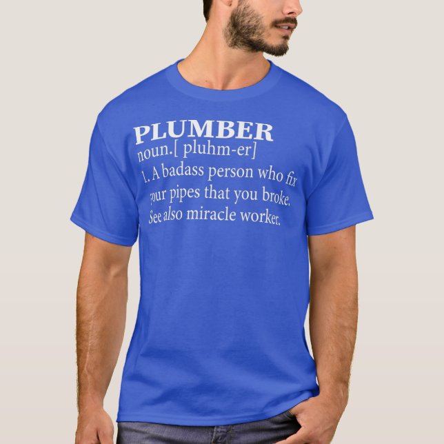T-shirt Funny Plumbing Définition Cool Plumber (Devant)