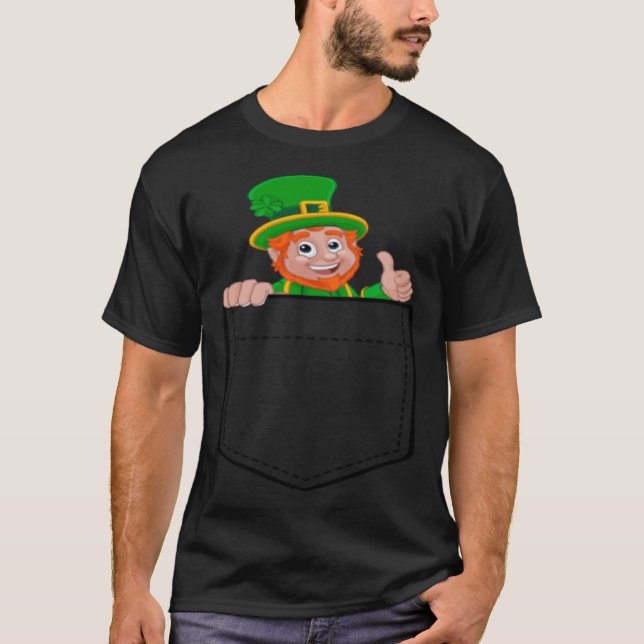 T-shirt Funny Pocket Leprechaun St. Patrick's Day Lucky Gi (Devant)