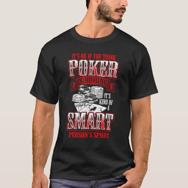 T-shirt Funny Poker Cartes Chemise Chip Smart Personne Spo (Devant)