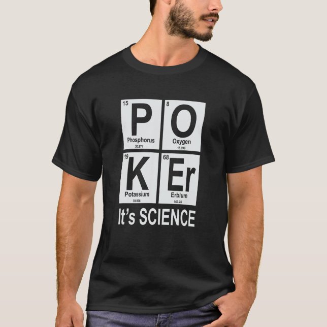 T-shirt Funny Poker Périodique Table Des Éléments Science  (Devant)