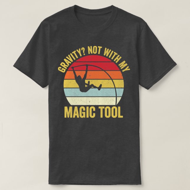 T-shirt Funny Pole Vault Pole Gravité voûtée Rétro (Design devant)