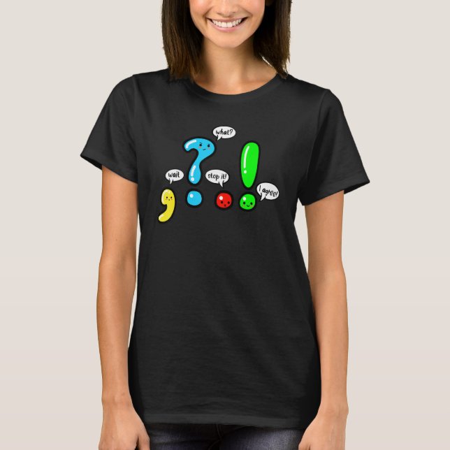 T-shirt Funny Ponctuation de grammaire Enseignant anglais (Devant)