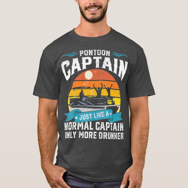 T-shirt Funny Pontoon Capitaine Bateau Lake Bière de plais (Devant)
