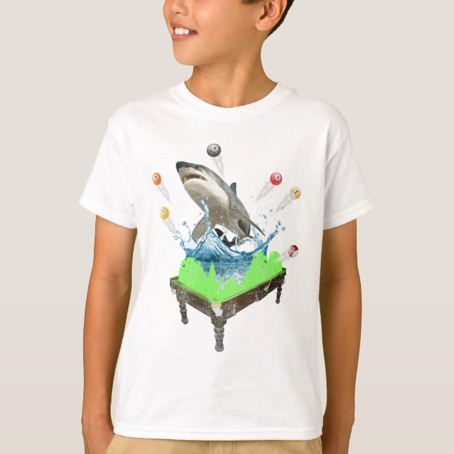 T-shirt Funny Pool Billard requin (Devant)