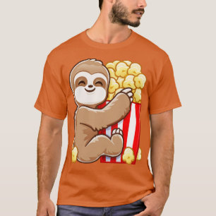 T-shirt Funny Popcorn Lazy Chill Cute Sloth