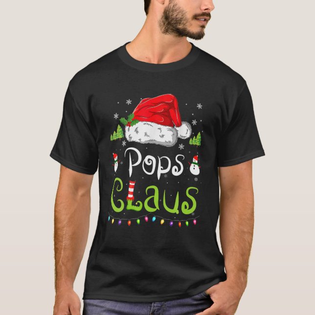 T-shirt Funny Pops Claus Pajamas de Noël Santa Hat Famil (Devant)