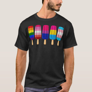 T-shirt Funny Popsicles Crèmes glacées Rainbow Flag LGBT S