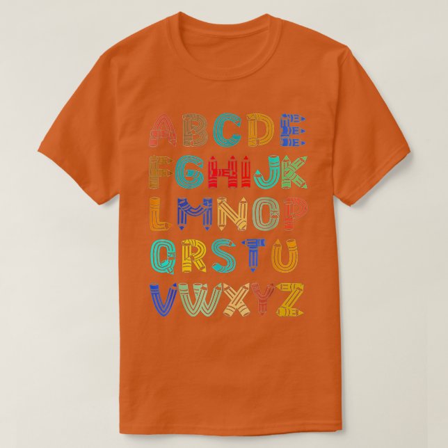 T-shirt Funny Pre K Kindergarten Hi Alphabet Back To Schoo (Design devant)