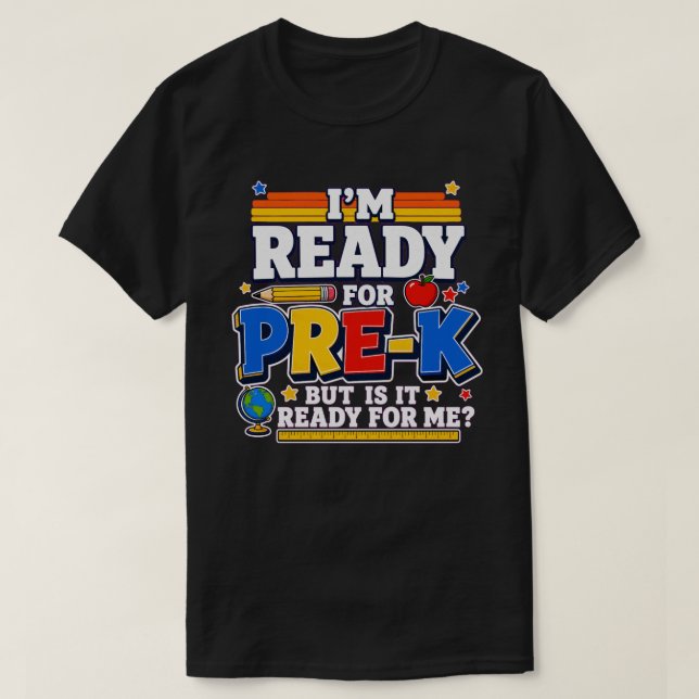 T-shirt Funny Pre-K Retour à l'école - Tee rétro pour enfa (Design devant)