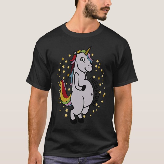 T-shirt Funny Pregicorn Unicorn Pregosaurus (Devant)