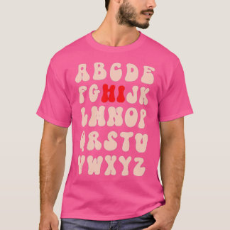 T-shirt Funny PréK Kindergarten Hi Alphabet Retour À L'Éco
