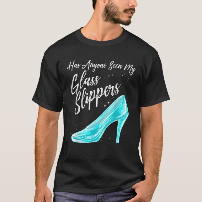 T-shirt Funny Princess Glass Slippers Gift Women Fairy Tal (Devant)