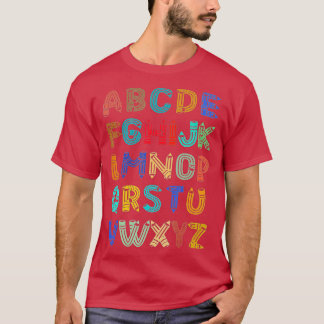 T-shirt Funny PrK Kindergarten Hi Alphabet Retour À L'Écol