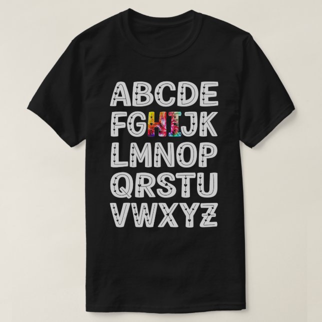 T-shirt Funny PrK Kindergarten Hi Alphabet Retour À L'Écol (Design devant)