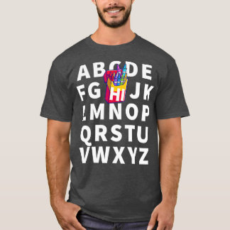 T-shirt Funny PrK Kindergarten Hi Alphabet Retour À L'Écol