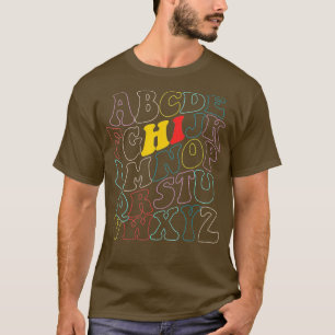 T-shirt Funny PrK Kindergarten Hi Alphabet Retour À L'Écol