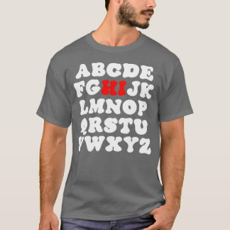 T-shirt Funny PrK Kindergarten Hi Alphabet Retour À L'Écol