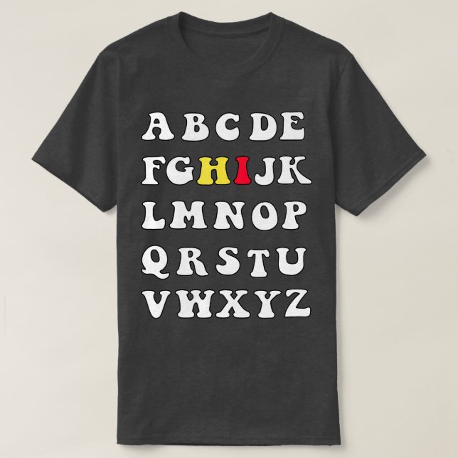 T-shirt Funny PrK Kindergarten Hi Alphabet Retour À L'Écol (Design devant)
