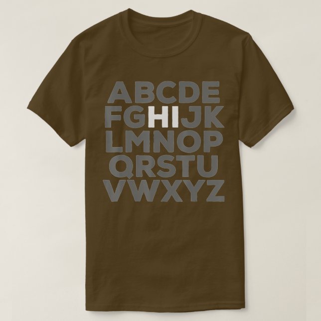 T-shirt Funny PrK Kindergarten Hi Alphabet Retour À L'Écol (Design devant)