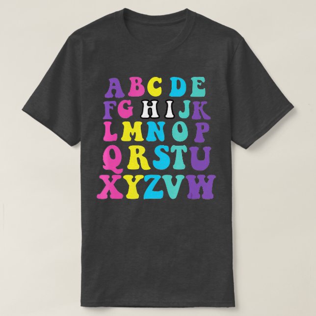 T-shirt Funny PrK Kindergarten Hi Alphabet Retour À L'Écol (Design devant)