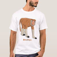 Funny proboscis monkey cartoon illustration