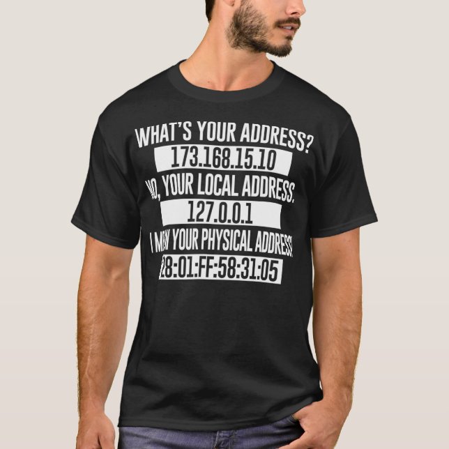 T-shirt Funny Programmer Whats Your Address Funny Coding H (Devant)