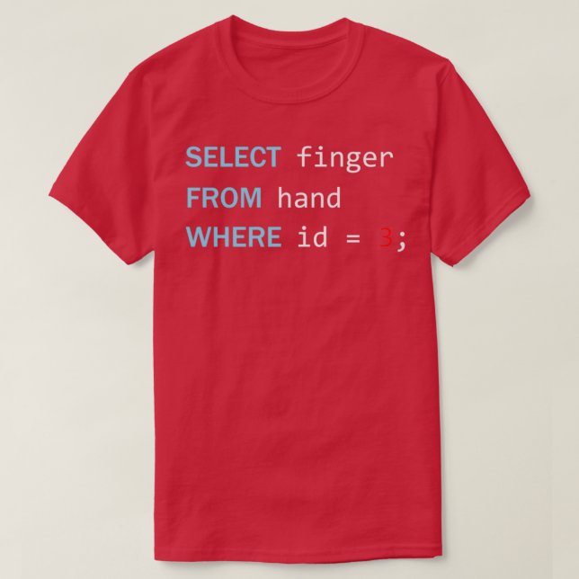 T-shirt Funny Programming Geek Select Finger From Hand (Design devant)
