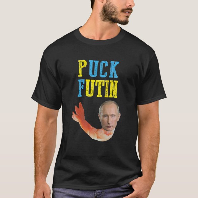 T-shirt Funny Puck Futin Meme I Stand With Ukraine Support (Devant)