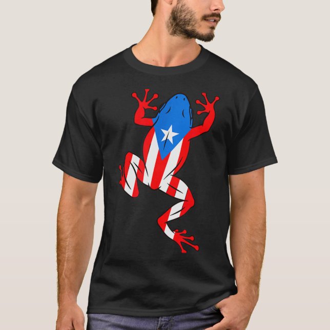 T-shirt Funny Puerto Rico Coqui Frog Puerto Rican Flag Bor (Devant)