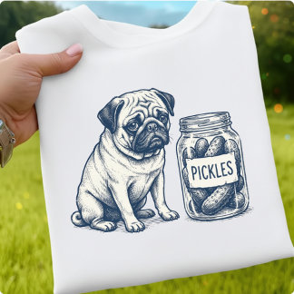 T-shirt Funny Pug Pickle, Cute Dog gift, Pickle Lover Dog 