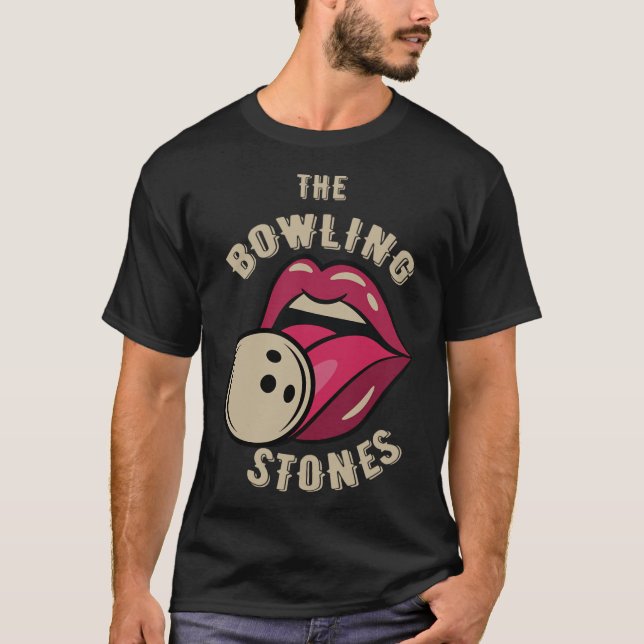 T-shirt Funny Pun Bowling Stone  (Devant)