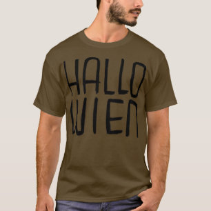 T-shirt Funny Pun Hallo Wien Typographie Hallowien Vienne