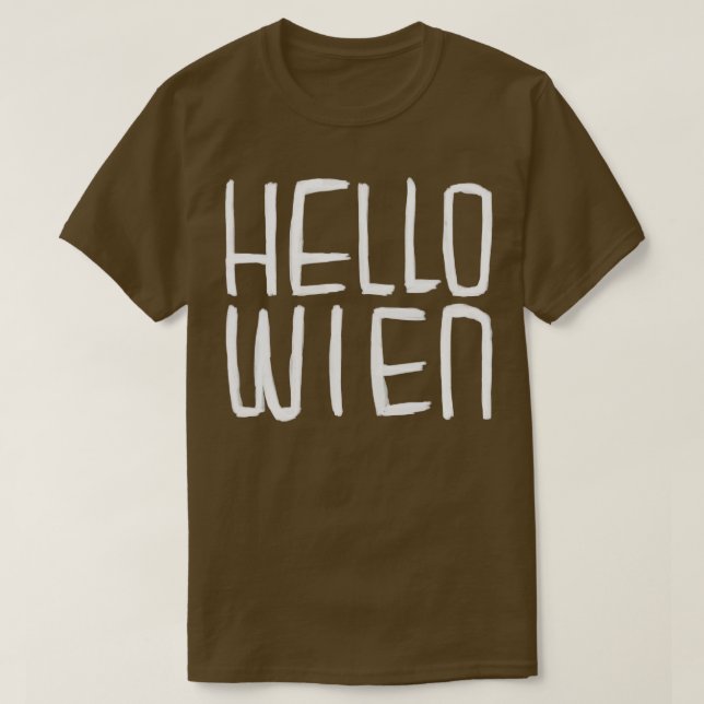 T-shirt Funny Pun Hello Wien Typographie Hello Wien Vienne (Design devant)
