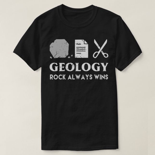 T-shirt Funny Pun Rock Always Wins (Design devant)