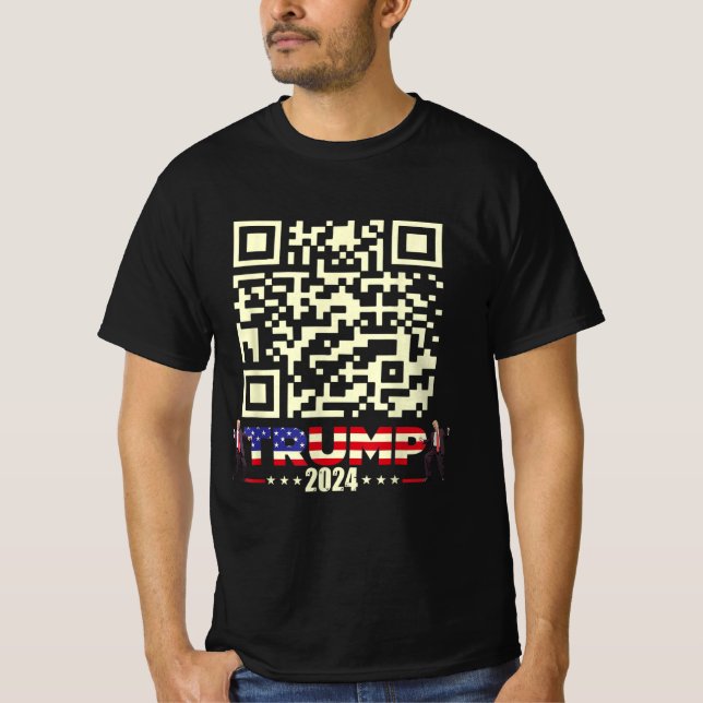 T-shirt Funny QR President Trump 45/47 Trump Dancing Code (Devant)