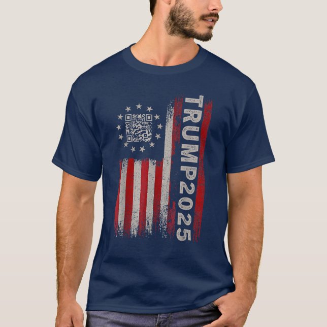 T-shirt Funny QR President Trump 45/47 Trump Dancing Code (Devant)