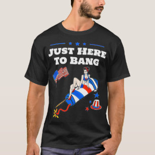 T-shirt Funny Quart du 4 Juillet Je suis juste ici pour Ba