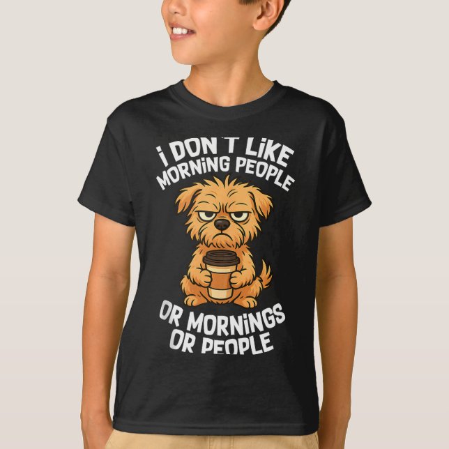 T-shirt Funny Quote Coffee Sleepy Cute Dog Puppy Lover Gif (Devant)