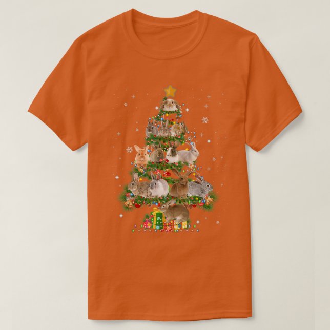 T-shirt Funny Rabbit Christmas Tree Loves Bunny Rabbit Xma (Design devant)