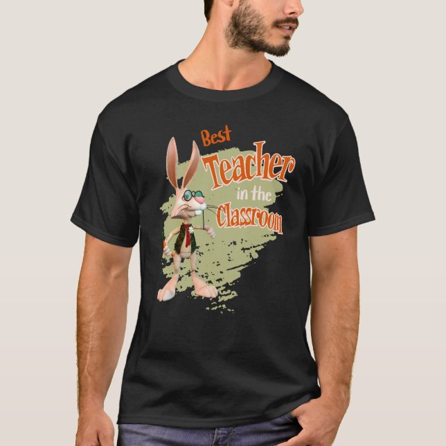 T-shirt Funny Rabbit meilleur enseignant dans la classe (Devant)