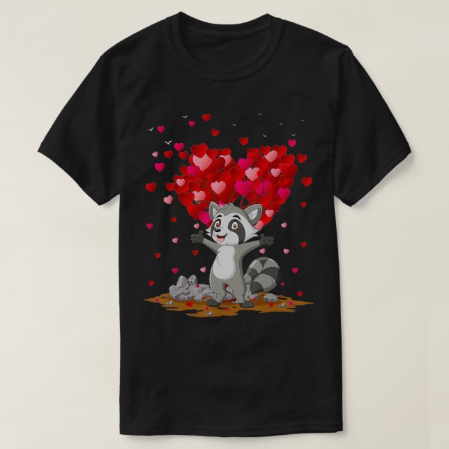 T-shirt Funny Raccoon Animal Lover Raccoon Valentine's Day (Design devant)
