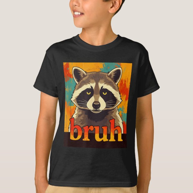 T-shirt Funny Raccoon Bruh Meme Teens Boys Girls Men Graph (Devant)